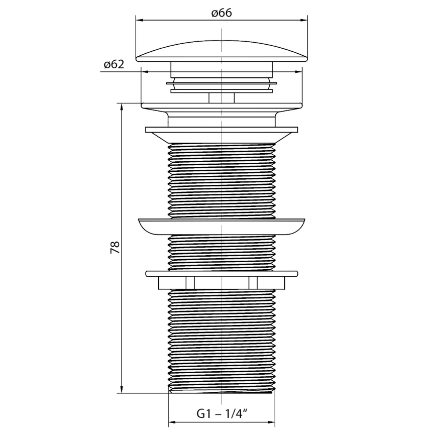 Sapho - Wastafelafvoer BLOK Ø 6,6 cm carrata/wit