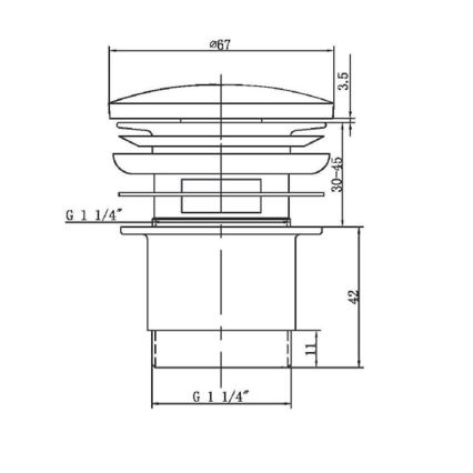 Sapho - Wastafelafvoer Ø 6,7 cm glanzend chroom