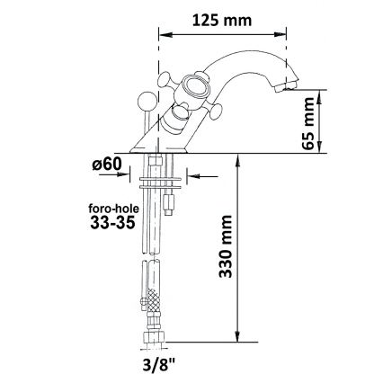 Sapho - Wastafelkraan ANTEA met klikplug, goud