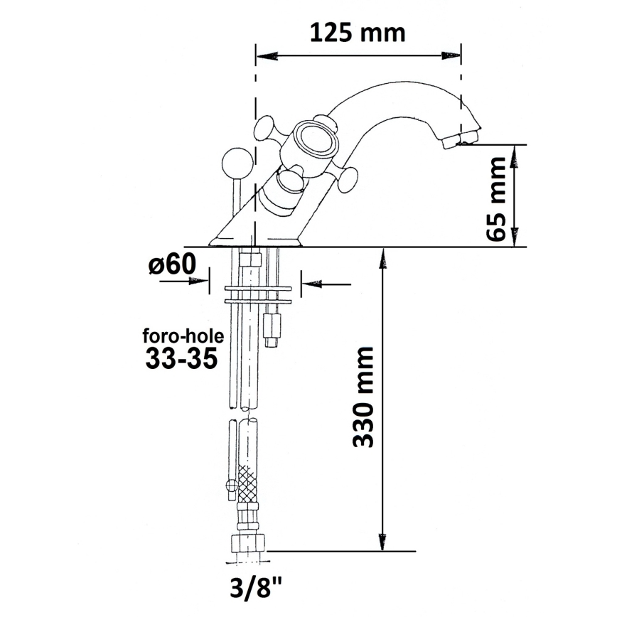 Sapho - Wastafelkraan ANTEA met klikplug, goud