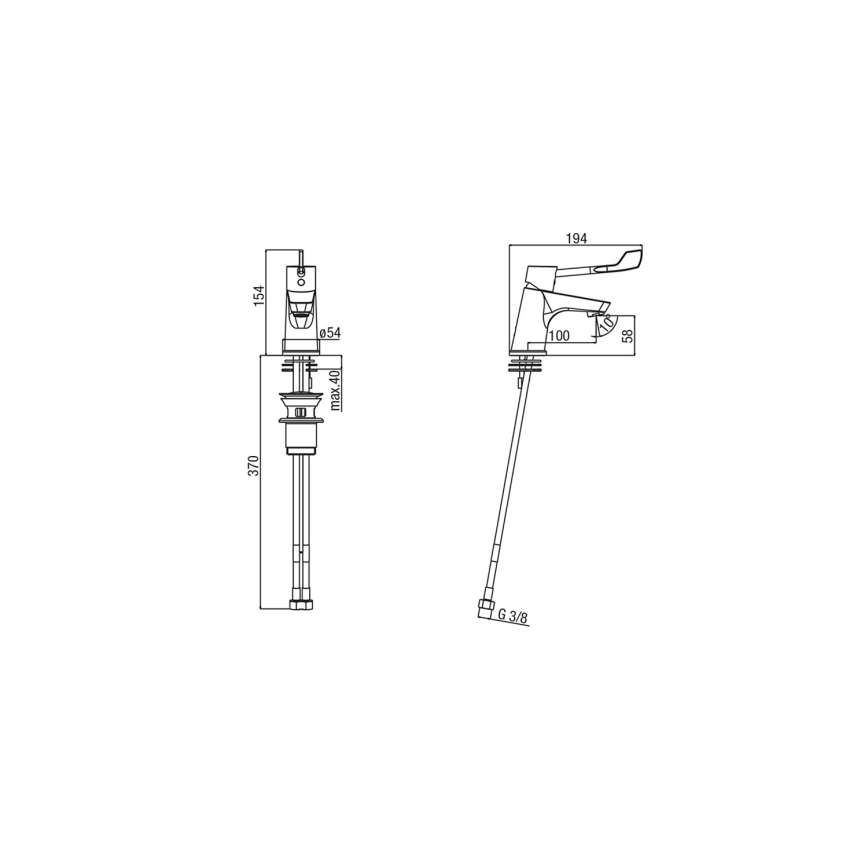 Sapho - Wastafelkraan LEA 15,4 cm glanzend chroom