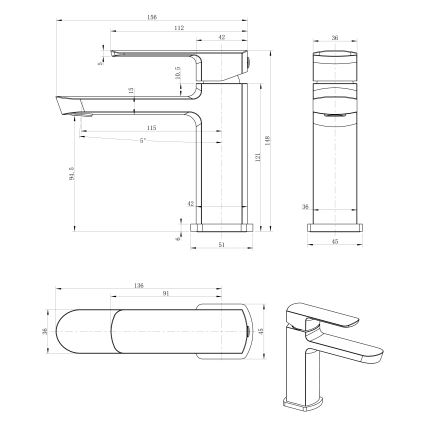 Sapho - Wastafelkraan MIXONA 14,8 cm glanzend chroom