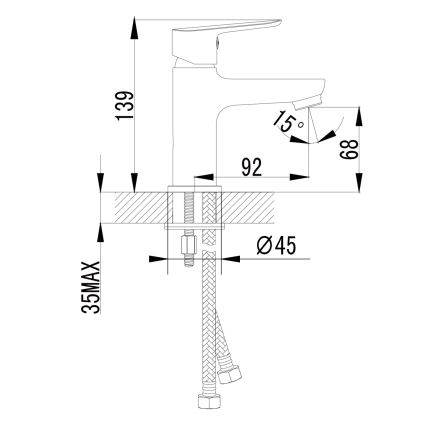 Sapho - Wastafelkraan SMALL 13,9 cm glanzend chroom