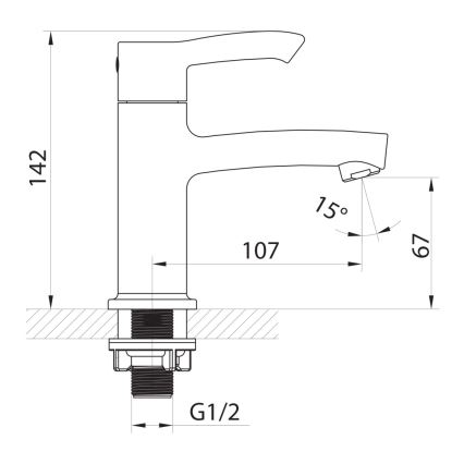 Sapho - Wastafelkraan SMALL 14 cm glanzend chroom