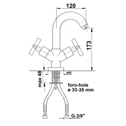 Sapho - Wastafelmengkraan AXIA glanzend chroom