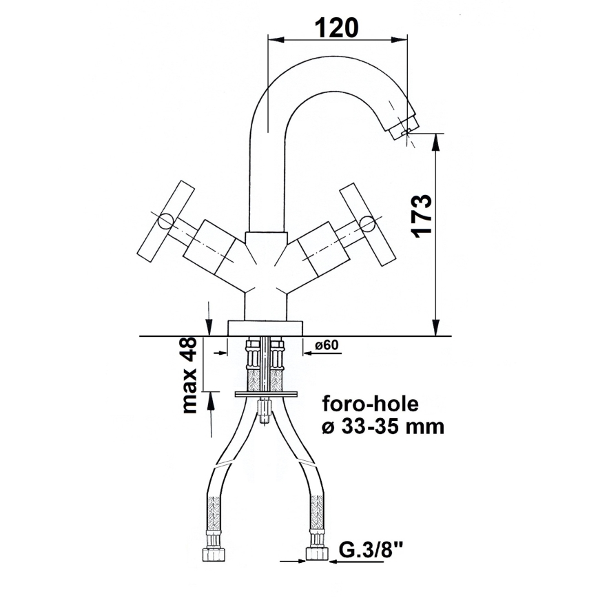 Sapho - Wastafelmengkraan AXIA glanzend chroom