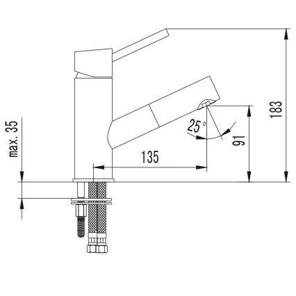 Sapho - Wastafelmengkraan SOLITER 18,3 cm glanzend chroom