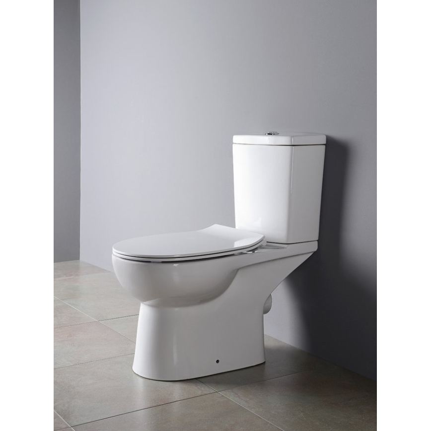 Sapho - WC-combi met achteraansluiting, keramiek/wit