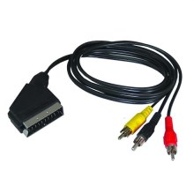 SCART-kabel voor 2 A/V apparatuur SCART-connector/3x CINCH-connector