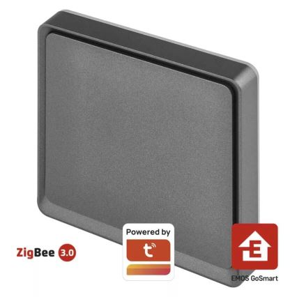 Schakelaar 1-knops GoSmart 1xCR2430 Tuya zwart