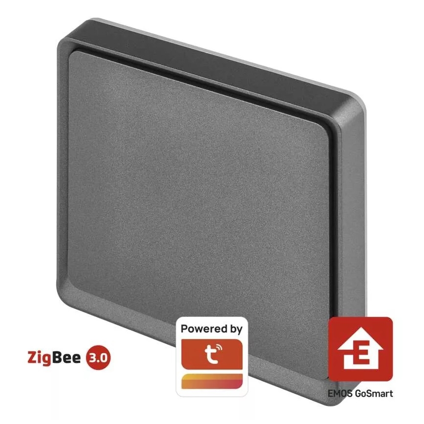 Schakelaar 1-knops GoSmart 1xCR2430 Tuya zwart