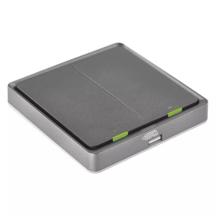 Schakelaar 2-knops GoSmart 1xCR2430 Tuya zwart