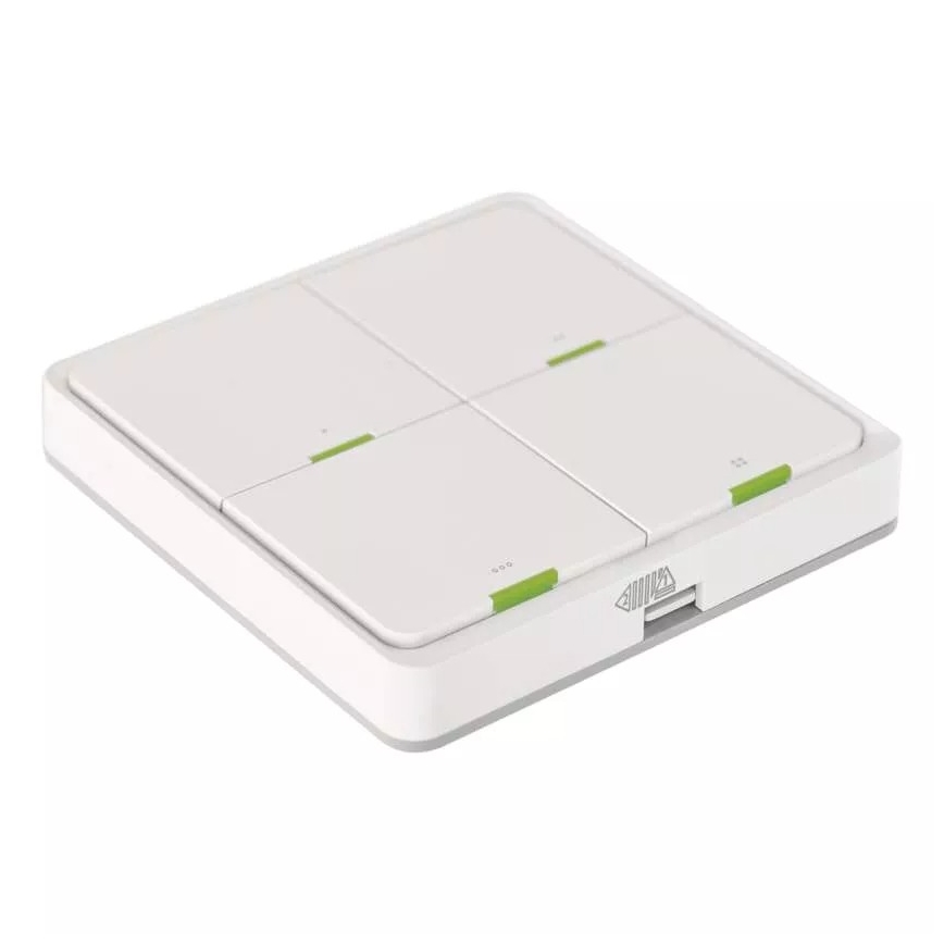 Schakelaar 4-knops GoSmart 1xCR2430 Tuya wit