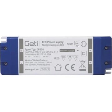 Schakelende voeding voor LED-strips 60W/12V IP20