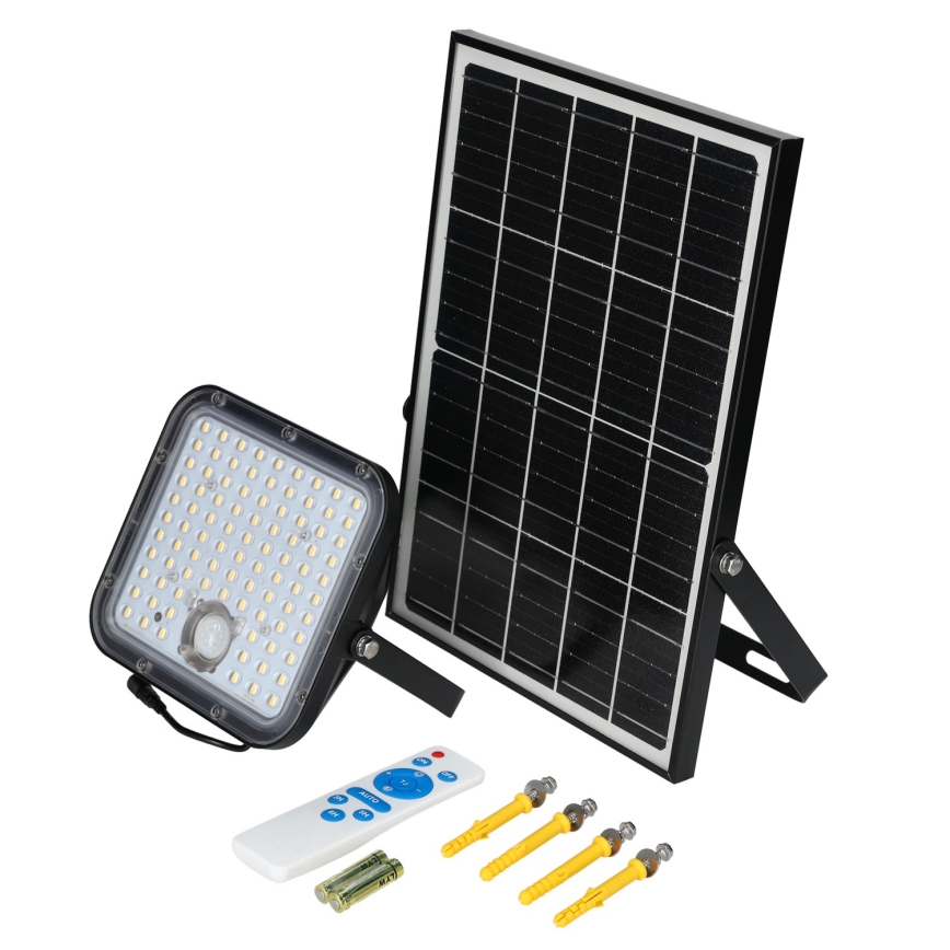 Schijnwerper op zonne-energie voor buiten met sensor LED/30W/6,4V 4000K IP65 6000 mAh + afstandsbediening
