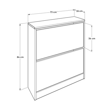 Schoenenkast 84x73 cm wit