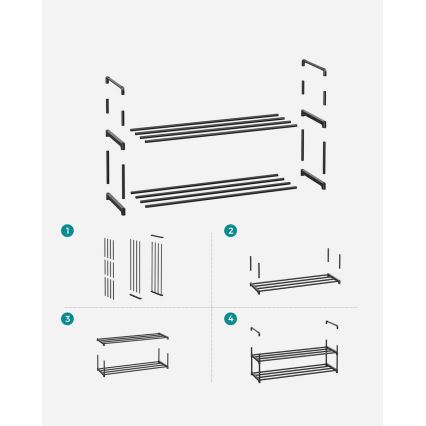 Schoenenkast ALVORO zwart