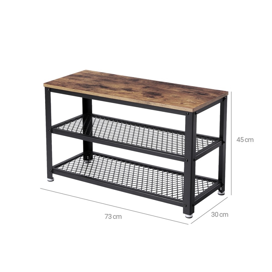 Schoenenkast DAVOR bruin/zwart