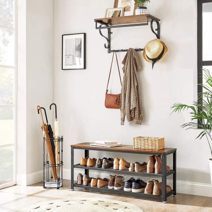 Schoenenkast DAVOR bruin/zwart