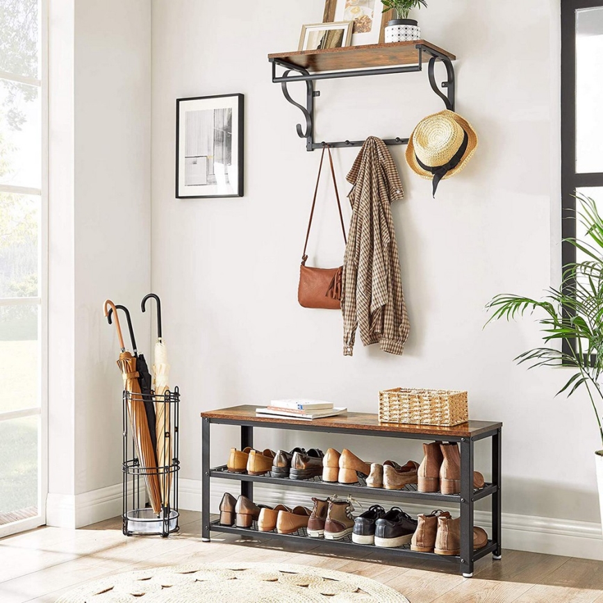 Schoenenkast DAVOR bruin/zwart