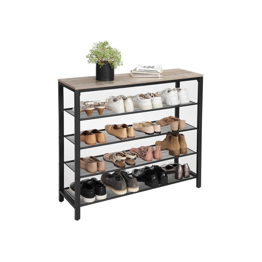 Schoenenkast DAVOR grijs/zwart