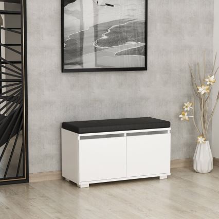 Schoenenkast DRAGO 42x80 cm wit/zwart