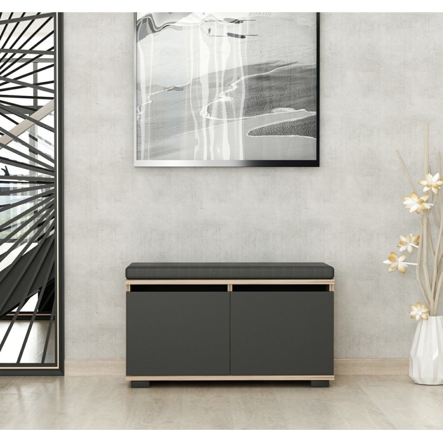 Schoenenkast DRAGO 42x80 cm zwart/walnoot