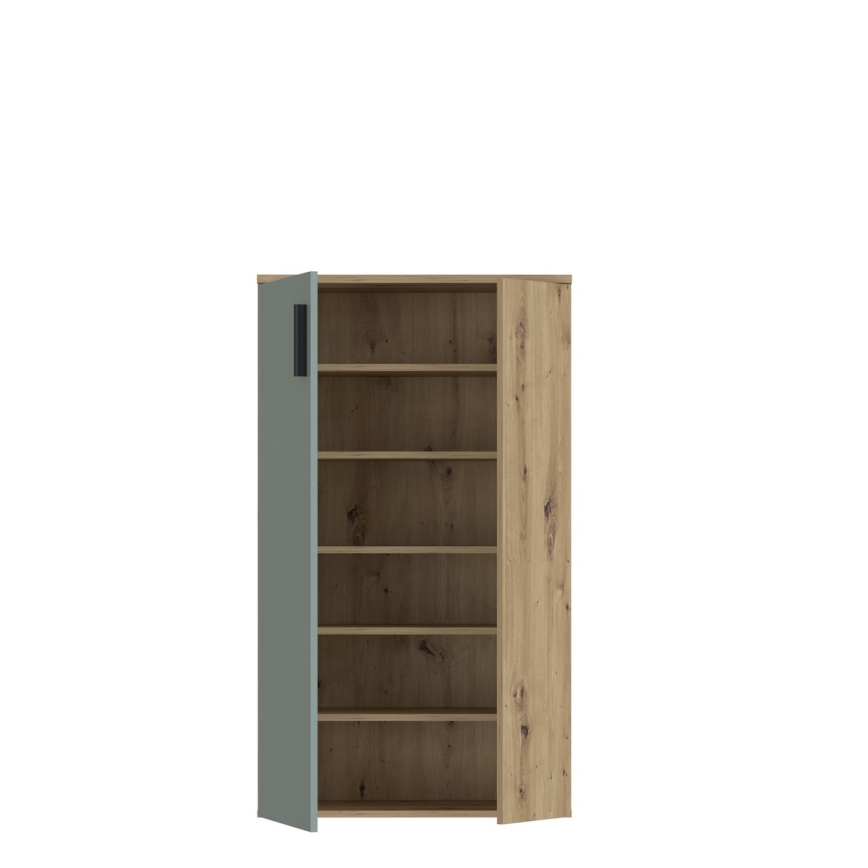 Schoenenkast ETON artisan eiken/groen