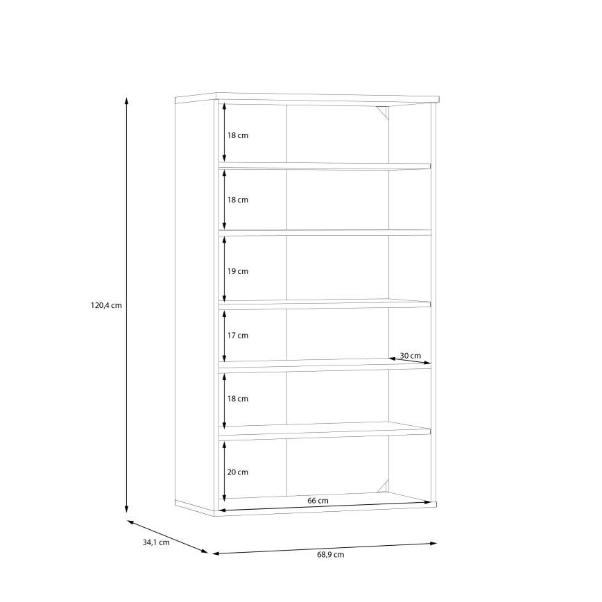 Schoenenkast ETON artisan eiken/groen