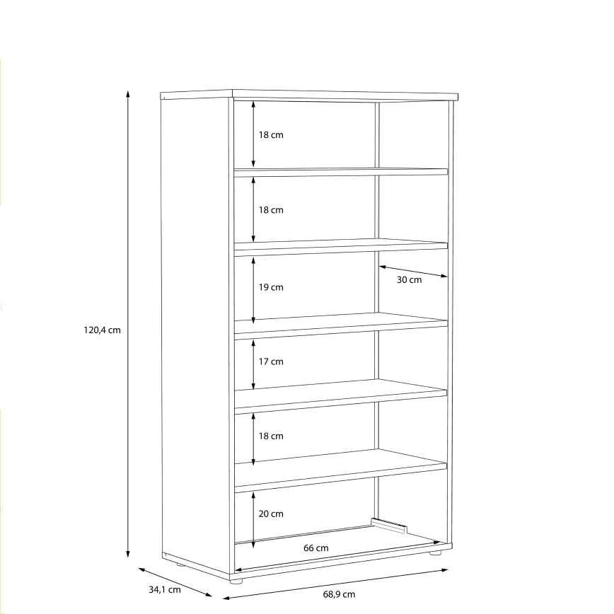 Schoenenkast ETON Sonoma eik/wit