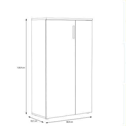 Schoenenkast ETON wit/grijs beton