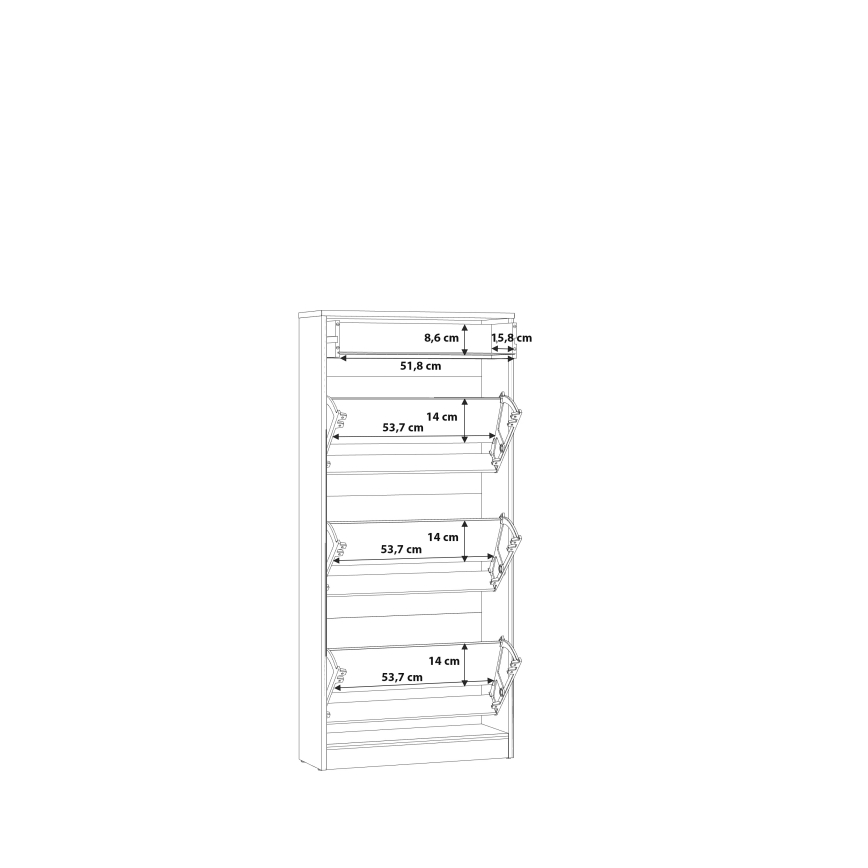 Schoenenkast KAVI artisan eiken