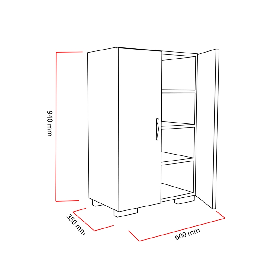 Schoenenkast MADA 94x60 cm wit