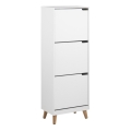 Schoenenkast met 3 lades CARLY wit