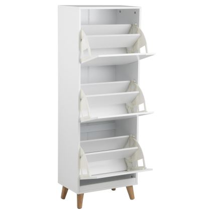 Schoenenkast met 3 lades CARLY wit