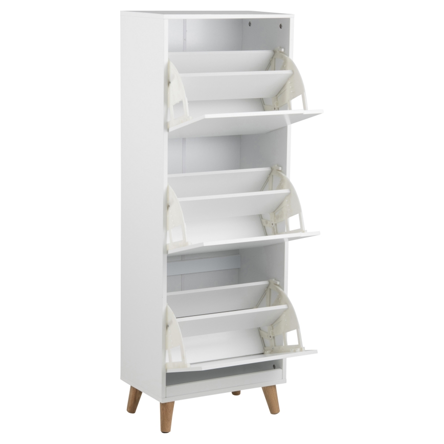 Schoenenkast met 3 lades CARLY wit