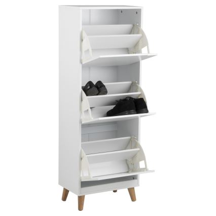 Schoenenkast met 3 lades CARLY wit