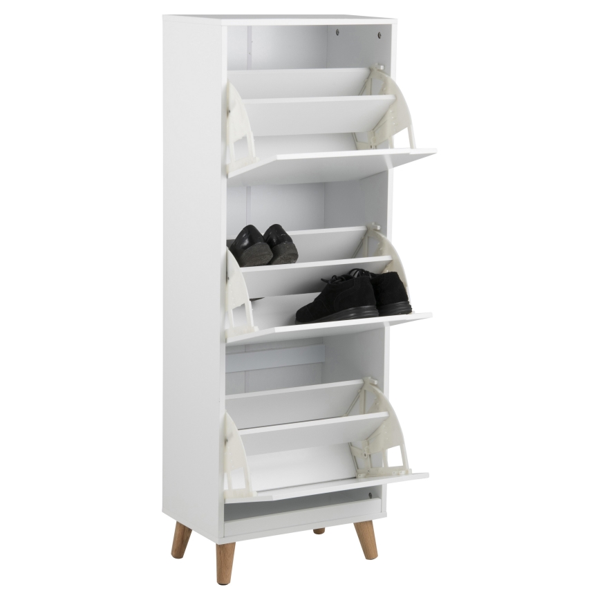 Schoenenkast met 3 lades CARLY wit