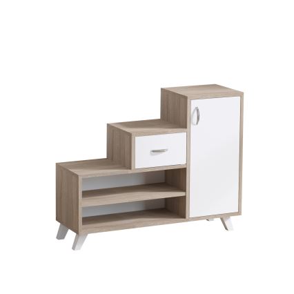 Schoenenkast RETRO 77x90 cm beige/wit