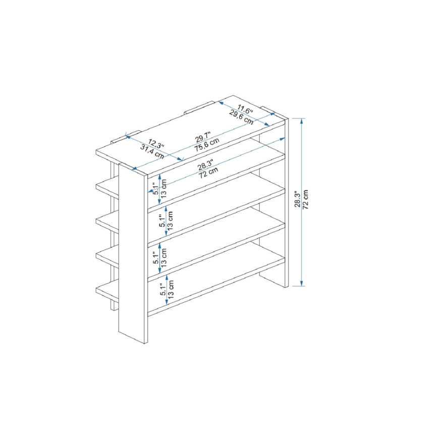 Schoenenkast SARGEL 72x75,6 cm antraciet