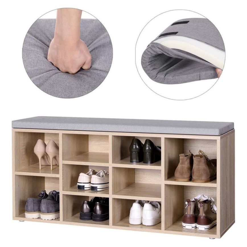 Schoenenkast VOREN bruin/grijs