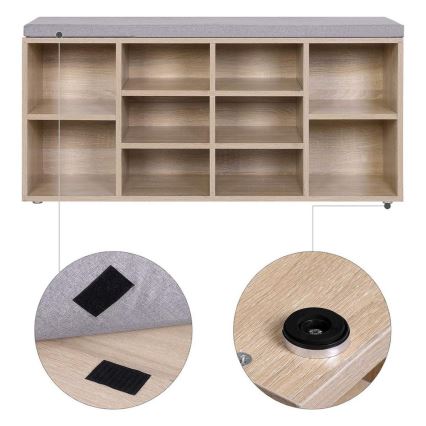 Schoenenkast VOREN bruin/grijs