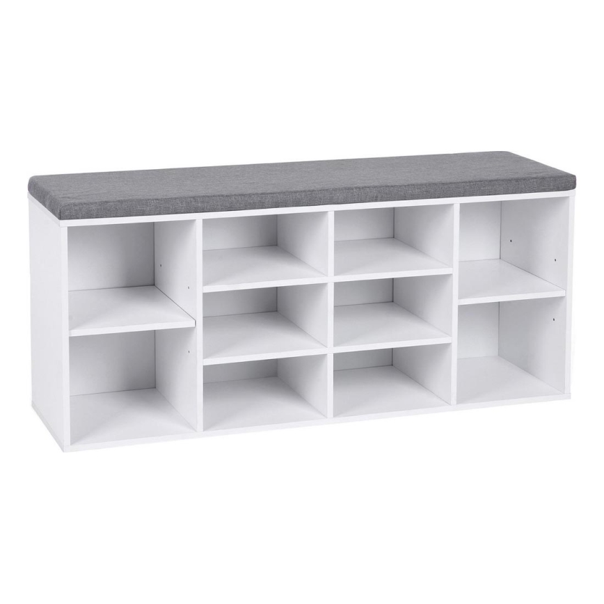 Schoenenkast VOREN wit/grijs