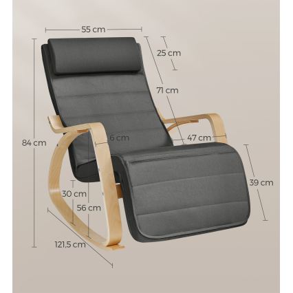 Schommelstoel RESTLY donkergrijs