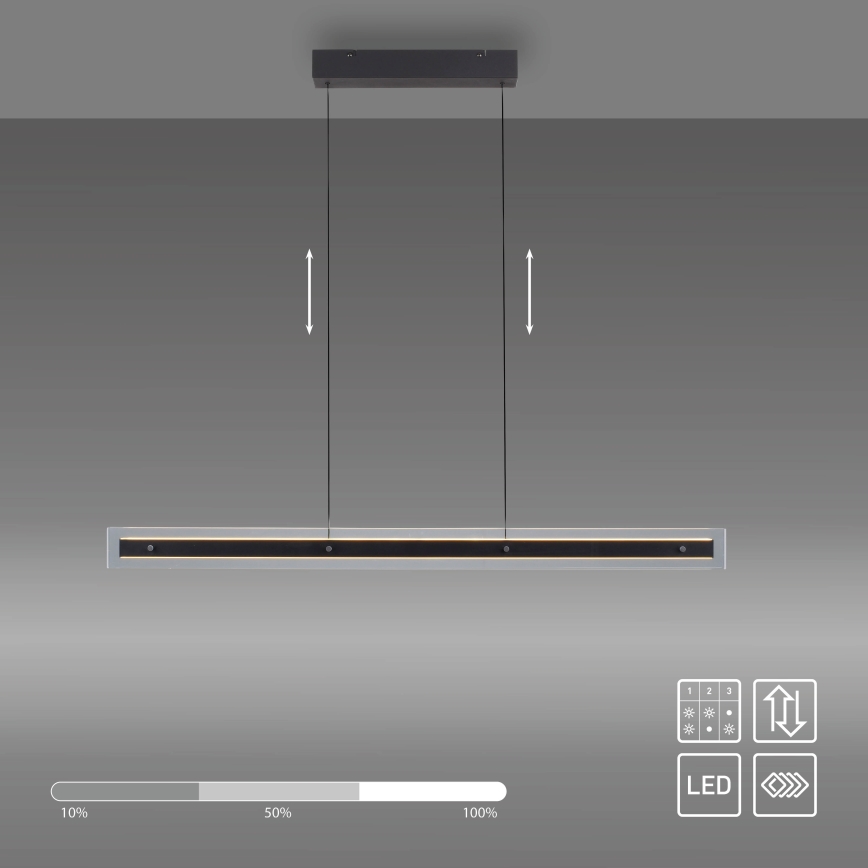 Schöner Wohnen 11316-18 - Dimbare LED-hanglamp aan kabel LENA LED/32W/230V 105 cm zwart