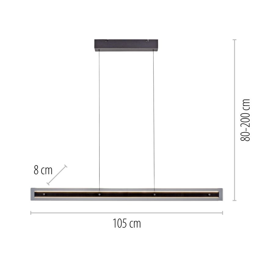 Schöner Wohnen 11316-18 - Dimbare LED-hanglamp aan kabel LENA LED/32W/230V 105 cm zwart