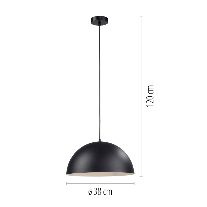 Schöner Wohnen 11728-18 - Hanglamp met kabel ALI 1xE27/25W/230V Ø 38 cm zwart