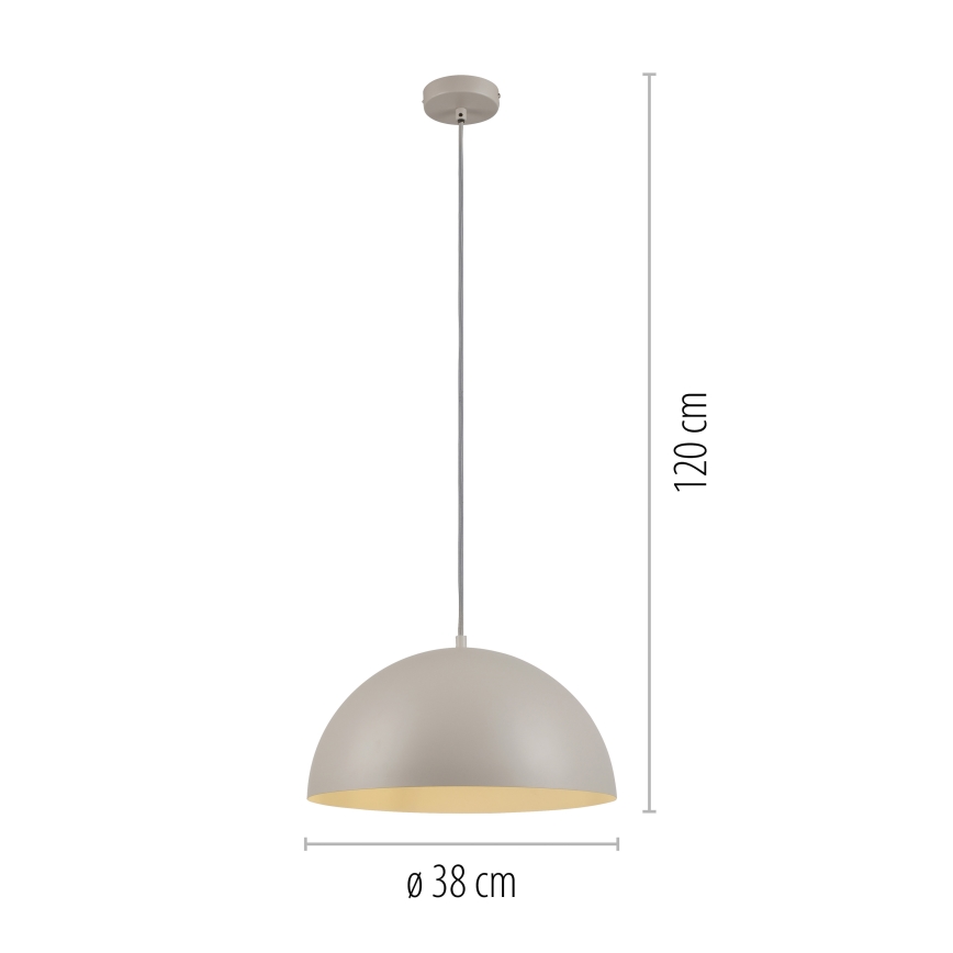 Schöner Wohnen 11728-39 - Hanglamp aan snoer ALI 1xE27/25W/230V Ø 38 cm grijs