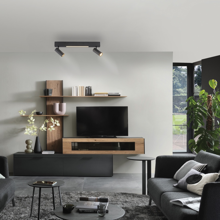 Schöner Wohnen 11793-18 - LED-spot DANTE 2xGU10/10W/230V + LED/7,2W zwart