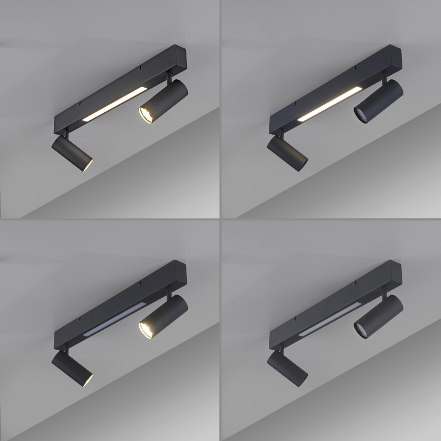 Schöner Wohnen 11793-18 - LED-spot DANTE 2xGU10/10W/230V + LED/7,2W zwart